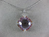 ESTATE LARGE 6.79CT DIAMOND AAA PINK TOPAZ & AMETHYST 14KT WHITE GOLD 3D PENDANT