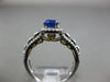 ESTATE 1.40CT DIAMOND & AAA ROUND SAPPHIRE 14KT 2 TONE GOLD HALO ENGAGEMENT RING