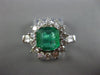 ESTATE 2.05CT DIAMOND & EMERALD 18KT WHITE GOLD 3D HALO CLASSIC ENGAGEMENT RING