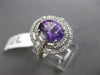 ESTATE 2.70CT DIAMOND & AAA AMETHYST 14K WHITE GOLD DOUBLE HALO ENGAGEMENT RING
