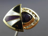 ESTATE LARGE 1.65CT DIAMOND AAA AMETHYST & ENAMEL 14K YELLOW GOLD 3D RING #26464