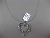 ESTATE LARGE .28CT DIAMOND 14KT WHITE GOLD DOUBLE HEART ETOILE FLOATING PENDANT