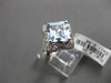 ESTATE LARGE 2.28CTW DIAMOND & AAA AQUAMARINE 14KT WHITE GOLD STAR FLORAL RING