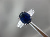 ESTATE 3.46CT DIAMOND & AAA SAPPHIRE 14KT WHITE GOLD OVAL ENGAGEMENT RING #26286