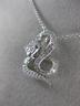 ESTATE .32CT DIAMOND & AAA SAPPHIRE 14K WHITE GOLD HAPPY SNAKE FLOATING PENDANT