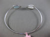 ESTATE LARGE .10CT DIAMOND & AAA QUARTZ 14KT WHITE GOLD 2 STONE BANGLE BRACELET