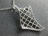 ESTATE .21CT DIAMOND 18K WHITE GOLD 3D OPEN FILIGREE FLOWER FLOATING FUN PENDANT