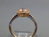 ESTATE .92CT DIAMOND & AAA MORGANITE 14K ROSE GOLD CLASSIC CUSHION FUN LOVE RING