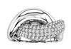 ESTATE WIDE 1.15CT ROUND DIAMOND 18KT WHITE GOLD 3D CLASSIC SHINY LOVE KNOT RING