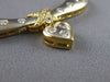 ESTATE LARGE .80CT DIAMOND 18K 2 TONE GOLD ETOILE HEART BAR LOVE NECKLACE #21901