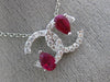 ESTATE 1.26CT DIAMOND & AAA RUBY 14KT WHITE GOLD CIRCLE OF LIFE FLOATING PENDANT