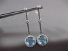 ESTATE LARGE 6.0CT DIAMOND & BLUE TOPAZ 14KT WHITE & BLACK GOLD 3D HALO EARRINGS