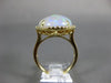 LARGE 7.80CT DIAMOND & AAA OPAL 14KT YELLOW GOLD CLASSIC OVAL DOUBLE HALO RING