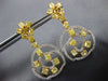 ESTATE LARGE 6.48CT WHITE & FANCY YELLOW DIAMOND 18KT TWO TONE GOLD 3D EARRINGS