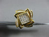 ESTATE MASSIVE 3.6CT DIAMOND 14KT YELLOW GOLD 3D FLOWER SQUARE CLIP ON EARRINGS