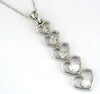 .50CT DIAMOND 14K WHITE GOLD 3D ROUND OPEN HEART GRADUATING JOURNEY LOVE PENDANT