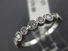 ESTATE .52CT DIAMOND 14KT WHITE GOLD 11 STONE FILIGREE MILGRAIN ANNIVERSARY RING