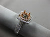 ESTATE 1.13CT DIAMOND 14KT WHITE & ROSE GOLD 3D HALO SEMI MOUNT ENGAGEMENT RING