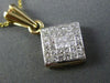 ESTATE .75CT DIAMOND 14KT YELLOW GOLD 3D INVISIBLE SQUARE PENDANT & CHAIN #17373
