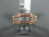 ESTATE .63CT DIAMOND 14K ROSE GOLD CLASSIC THREE ROW GRADUATING ANNIVERSARY RING