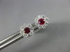 ESTATE .63CT DIAMOND & AAA RUBY 18KT WHITE GOLD 3D CLUSTER FLOWER STUD EARRINGS