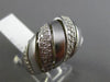 ESTATE LARGE 1CT DIAMOND 14KT WHITE GOLD 3D MATTE & SHINY MULTI ROW DOME RING