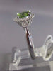 ESTATE 1.51CT DIAMOND & PERIDOT 14KT WHITE GOLD 3D ROUND HALO FRIEDNSHIP RING