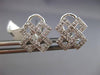 ESTATE .37CT DIAMOND 18KT WHITE GOLD 3D CLASSIC OPEN X LOVE CLIP EARRINGS #17527