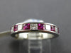 ESTATE 1.10CT DIAMOND & AAA RUBY 14K WHITE GOLD CLASSIC CHANNEL ANNIVERSARY RING