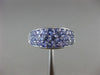 ESTATE WIDE 1.50CT AAA TANZANITE 14KT WHITE GOLD 3D THREE ROW PAVE FILIGREE RING