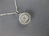 ESTATE .25CT DIAMOND 14K WHITE GOLD CLASSIC ROUND SOLITAIRE CLUSTER HALO PENDANT