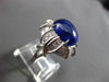 ANTIQUE PLATINUM 14.0CT DIAMOND & CABOCHON SAPPHIRE FILIGREE ENGAGEMENT RING E/F