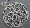 ESTATE EXTRA LARGE 2.30CT DIAMOND 14K WHITE GOLD 3D OPEN FILIGREE FLOWER PENDANT