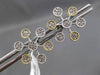 ESTATE .25CT DIAMOND 14KT WHITE & YELLOW GOLD 3D SNOWFLAKE EARRINGS BEAUTIFUL!