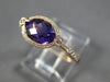 ESTATE 1.28CT DIAMOND & AAA AMETHYST 14KT ROSE GOLD SEMI ETERNITY FILIGREE RING