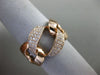 ESTATE LARGE .40CT ROUND DIAMOND 18KT ROSE GOLD 3D OPEN LINK LOVE KNOT FUN RING