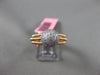 ESTATE .75CT DIAMOND 14K WHITE & ROSE GOLD 3D DOME SHAPED TRIPLE SPRING FUN RING