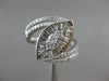 ESTATE LARGE .95CT ROUND BAGUETTE & MARQUISE DIAMOND 18KT WHITE GOLD 3D FUN RING