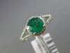 ESTATE 1.39CT DIAMOND & AAA COLOMBIAN EMERALD 14KT WHITE GOLD 3D ENGAGEMENT RING