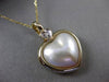 ESTATE DIAMOND & PEARL 14KT TWO TONE GOLD 3D DOUBLE HEART FLOATING PENDANT 24081