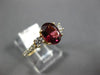 ESTATE 2.0CT DIAMOND & AAA OVAL CUT RHODOLITE 14K YELLOW GOLD 3D ENGAGEMENT RING