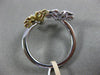 ESTATE .50CT DIAMOND 14KT WHITE & YELLOW GOLD 3D DOUBLE FLOWER HEART LOVE RING