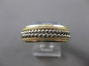 ESTATE WIDE 14KT TWO TONE GOLD 3D ROPE MILGRAIN WEDDING ANNIVERSARY RING #23560