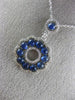 ESTATE 2.08CT DIAMOND & AAA SAPPHIRE 14KT WHITE GOLD 3D FLOWER CIRCULAR PENDANT