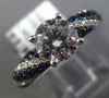ESTATE 1.63CT DIAMOND & AAA SAPPHIRE 14K WHITE GOLD 3D MULTI ROW ENGAGEMENT RING