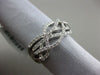 ESTATE WIDE .80CT DIAMOND 18KT WHITE GOLD 3D MULTI ROW OPEN INFINITY LOVE RING