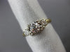 ANTIQUE .70CT OLD MINE DIAMOND 14KT TWO TONE GOLD 3 STONE ENGAGEMENT RING #21619