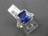 ESTATE 3.55CT DIAMOND & TANZANITE 18KT WHITE GOLD 3D SQUARE HALO ENGAGEMENT RING