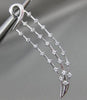 ESTATE LARGE .25CT DIAMOND 18KT WHITE GOLD 3D 3 ROW 23-STONE ELONGATED PENDANT