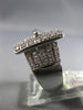 ESTATE LARGE .85CT ROUND DIAMOND 14KT WHITE GOLD 3D MULTI ROW BELT COCKTAIL RING